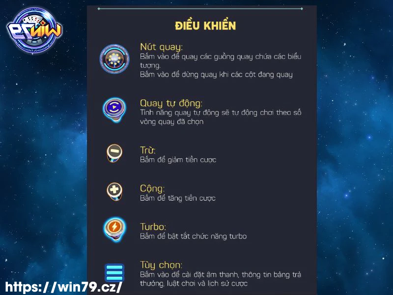 Các nút điều khiển trong game Ngân hà đại chiến Các nút điều khiển trong game Ngân hà đại chiến